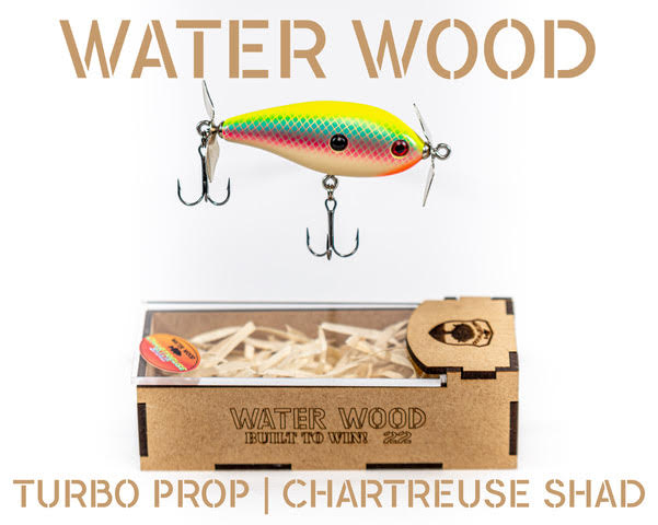 custom made wooden fishing lures Water Wood Turbo Prop – Custom Tackle Supply