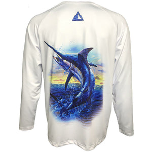 Hardcore Fish and Game Action Blue Marlin Fishing Shirt - Custom Tackle Supply 